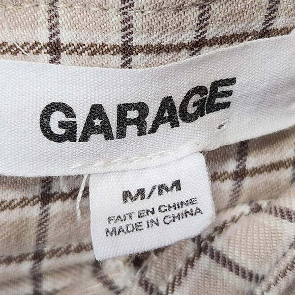 Garage Size M Plaid Slit Beige Mini Skirt - Picture 6 of 11